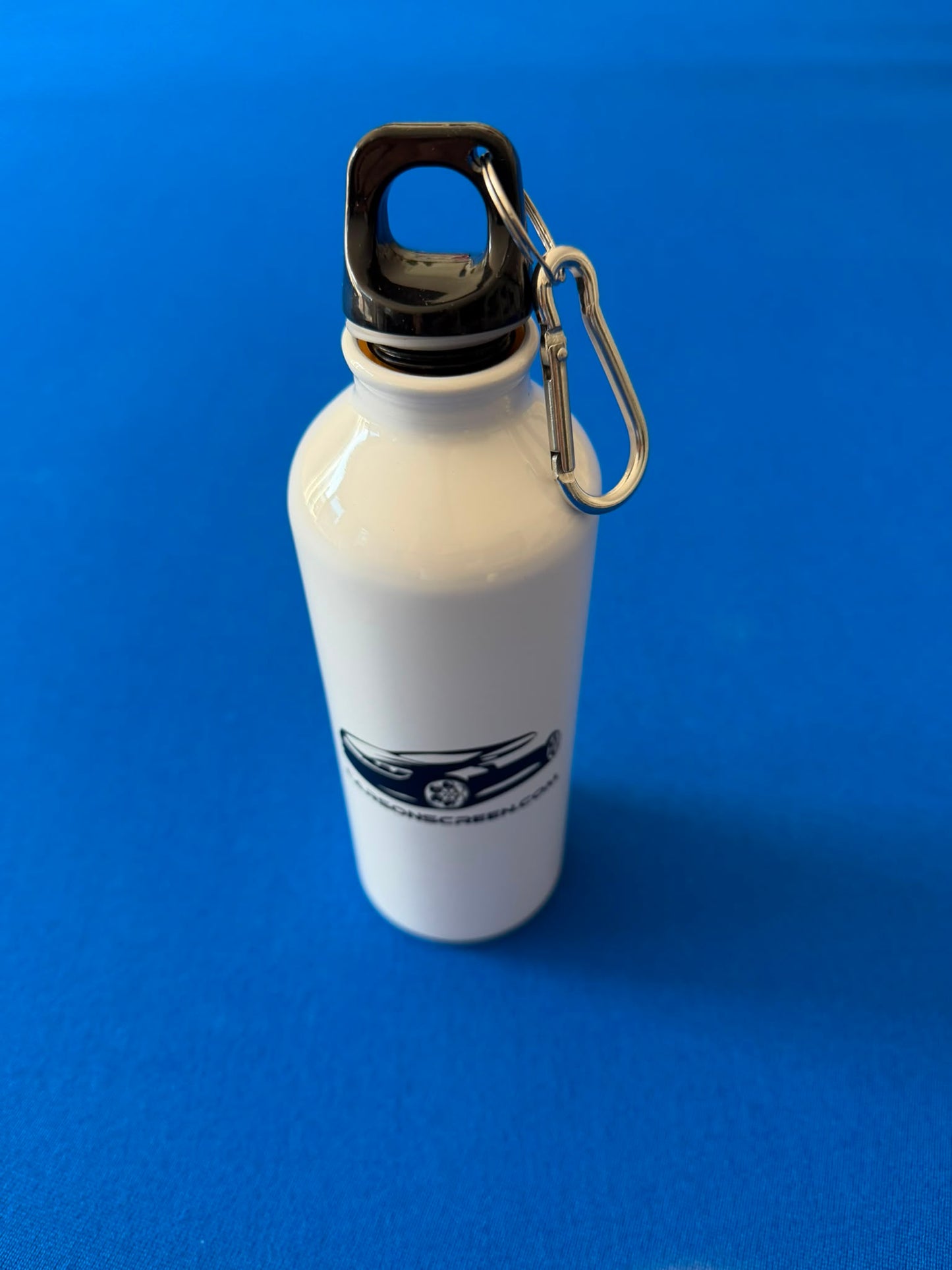 Cars On Screen Metal Water Bottle - White
